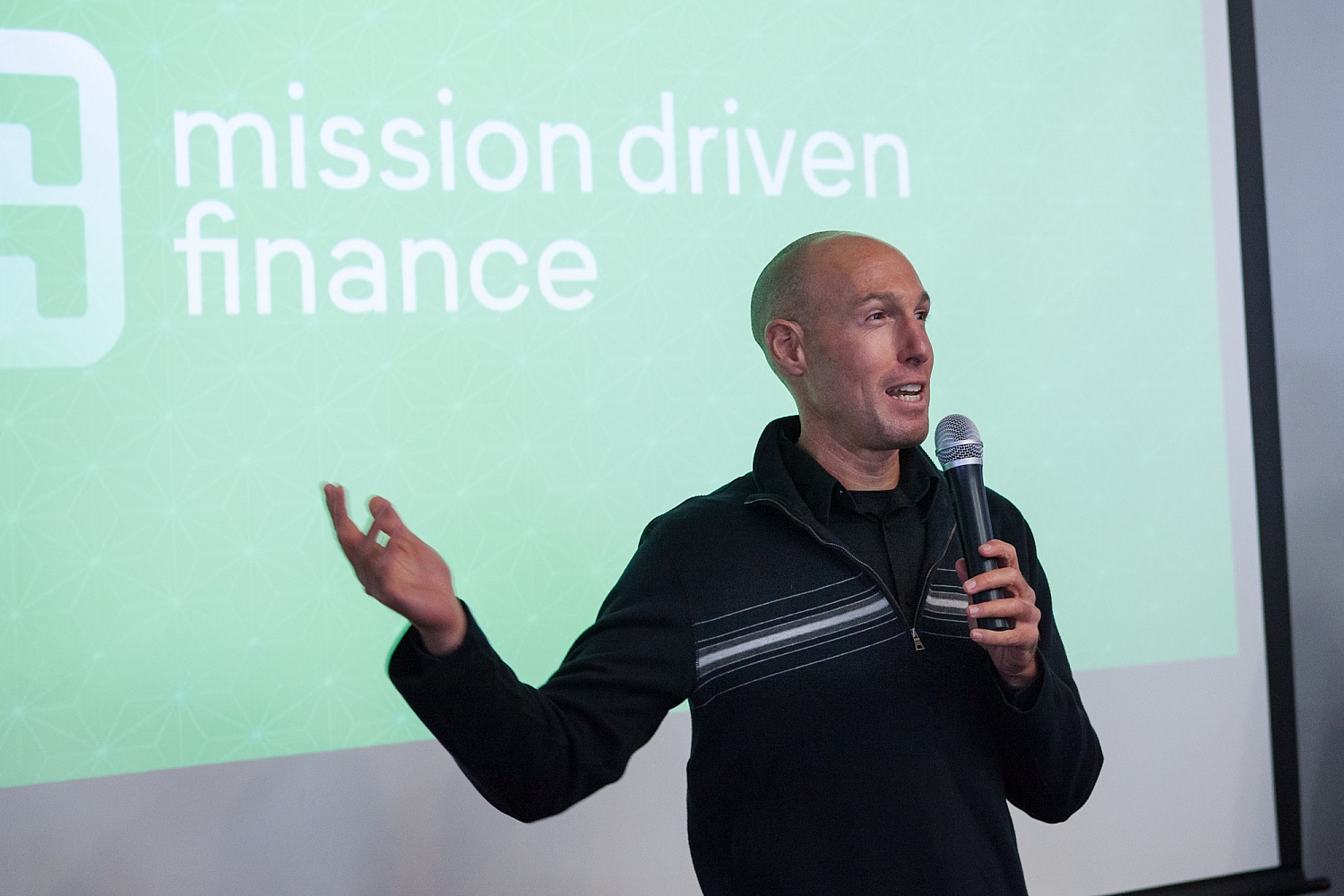 David Lynn at Mission Driven Finance launch party in 2018