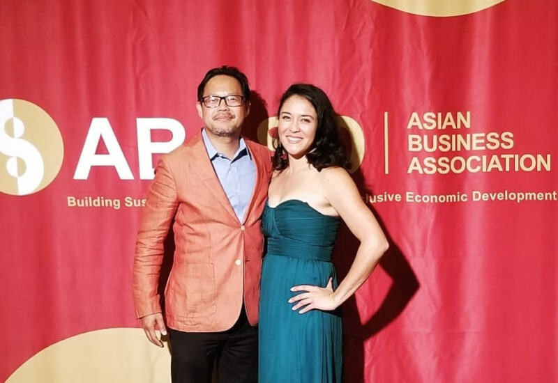 Louie Nguyen & Lauren Grattan mingling with some Crazy Rich Asians at the Asian Business Association gala