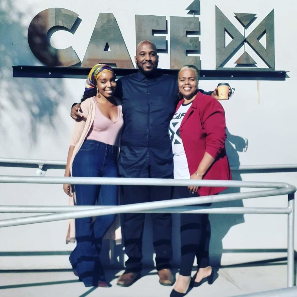 From left: Khea Pollard, CEO & co-owner of Cafe X: By Any Beans Necessary; Dawud Hassan, Organizer for the annual Hip Hop 5K; Cynthia Ajani, VP & COO/co-owner of Cafe X: By Any Beans Necessary