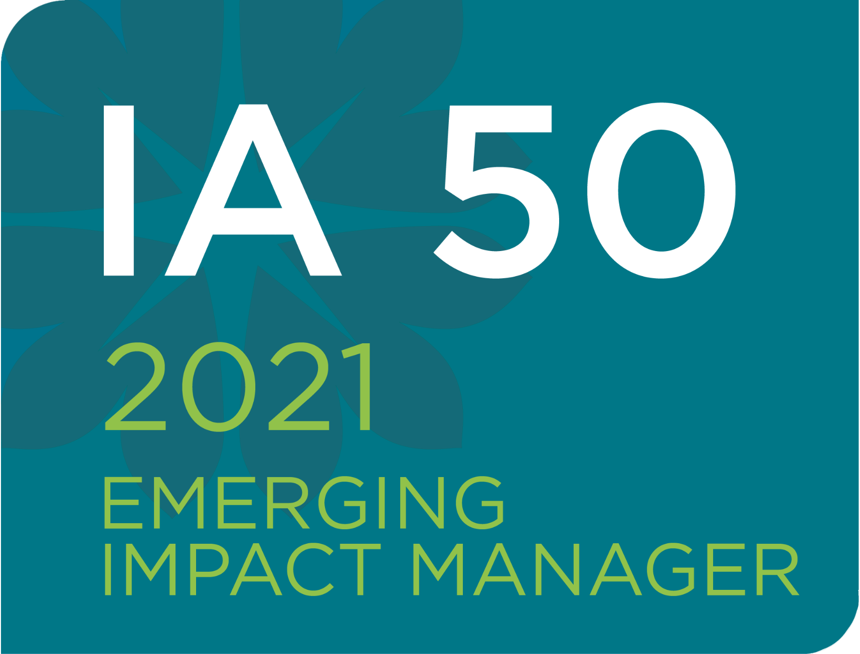 ImpactAssets IA 50 2021 emerging impact manager badge