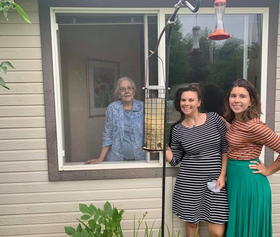 Rachel Lozano Castro (Christensen) with sister and relative