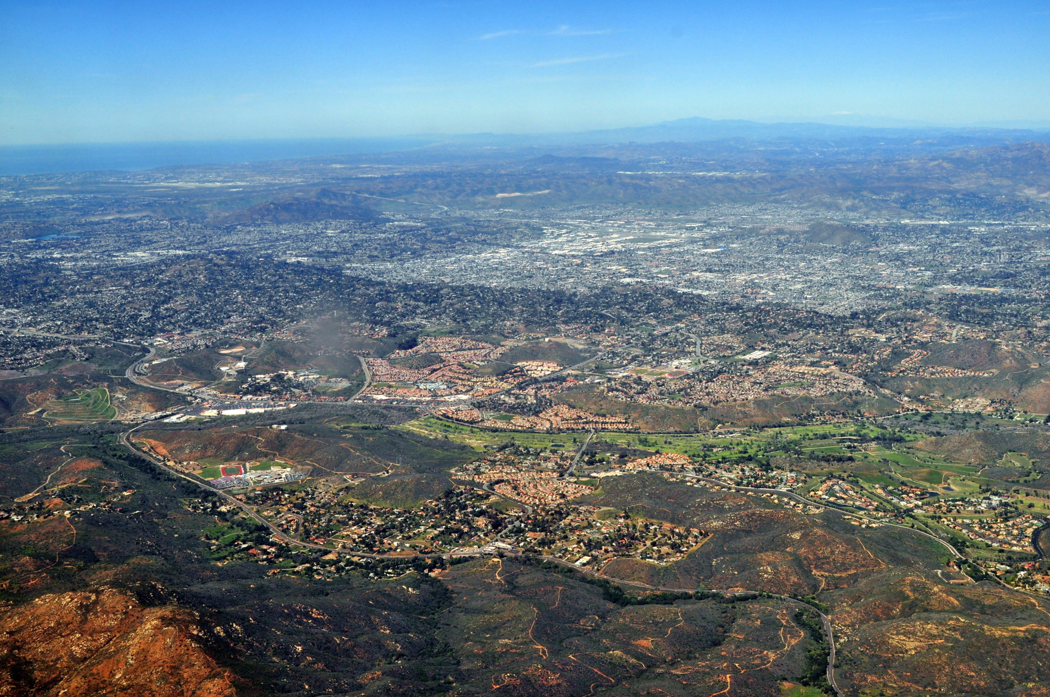 Aerial photo of El Cajon and East County San Diego