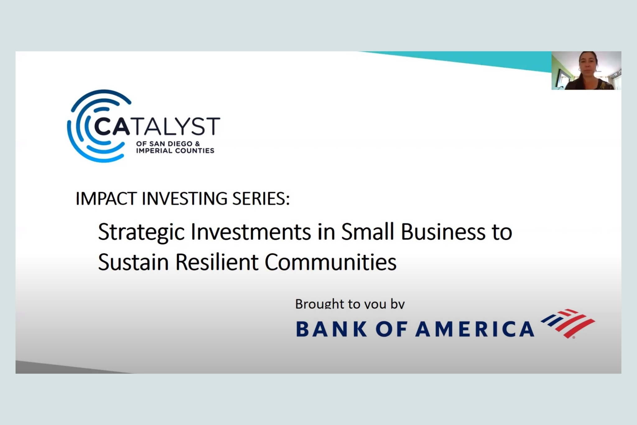 Catalyst of San Diego & Imperial Counties' Impact Investing Series: Strategic Investments in Small Business to Sustain Resilient Communities