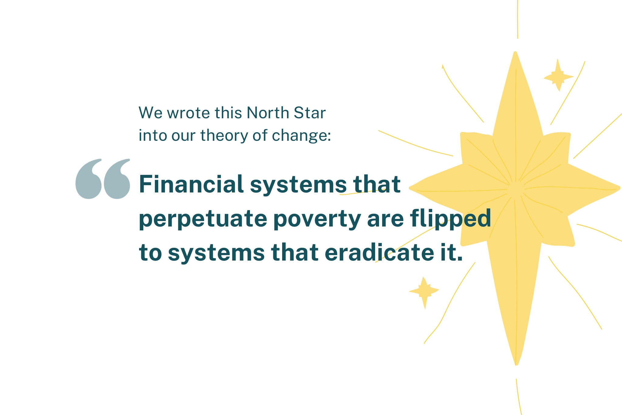 Financial systems that perpetuate poverty are flipped to systems that eradicate it.