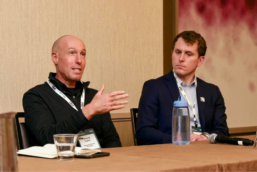 (L–R) David Lynn, Mission Driven Finance; Jack Moriarty, Lafayette Square Foundation at PEI Impact Investor Summit: North America