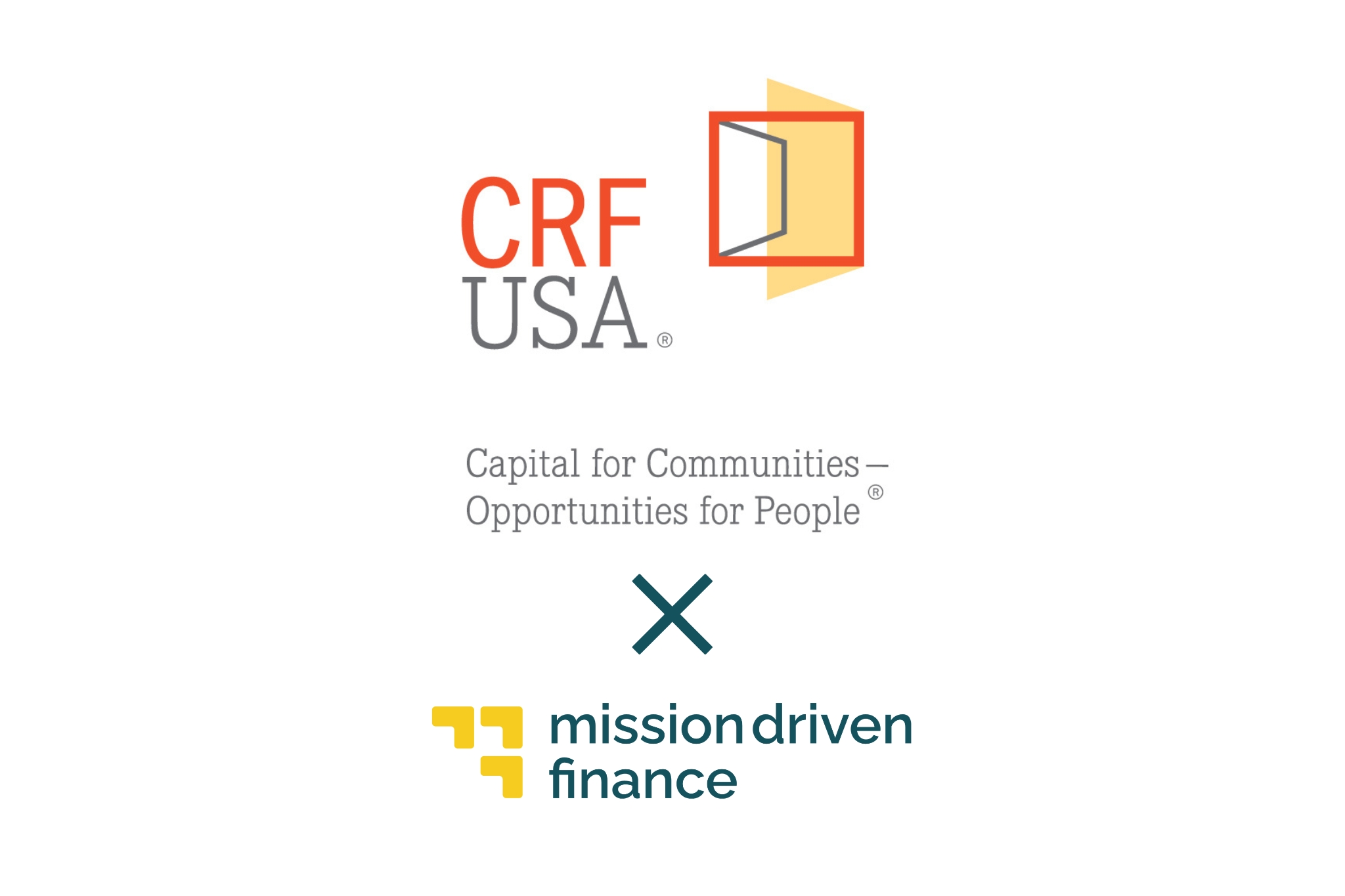 Logos for Community Reinvestment Fund USA and Mission Driven Finance