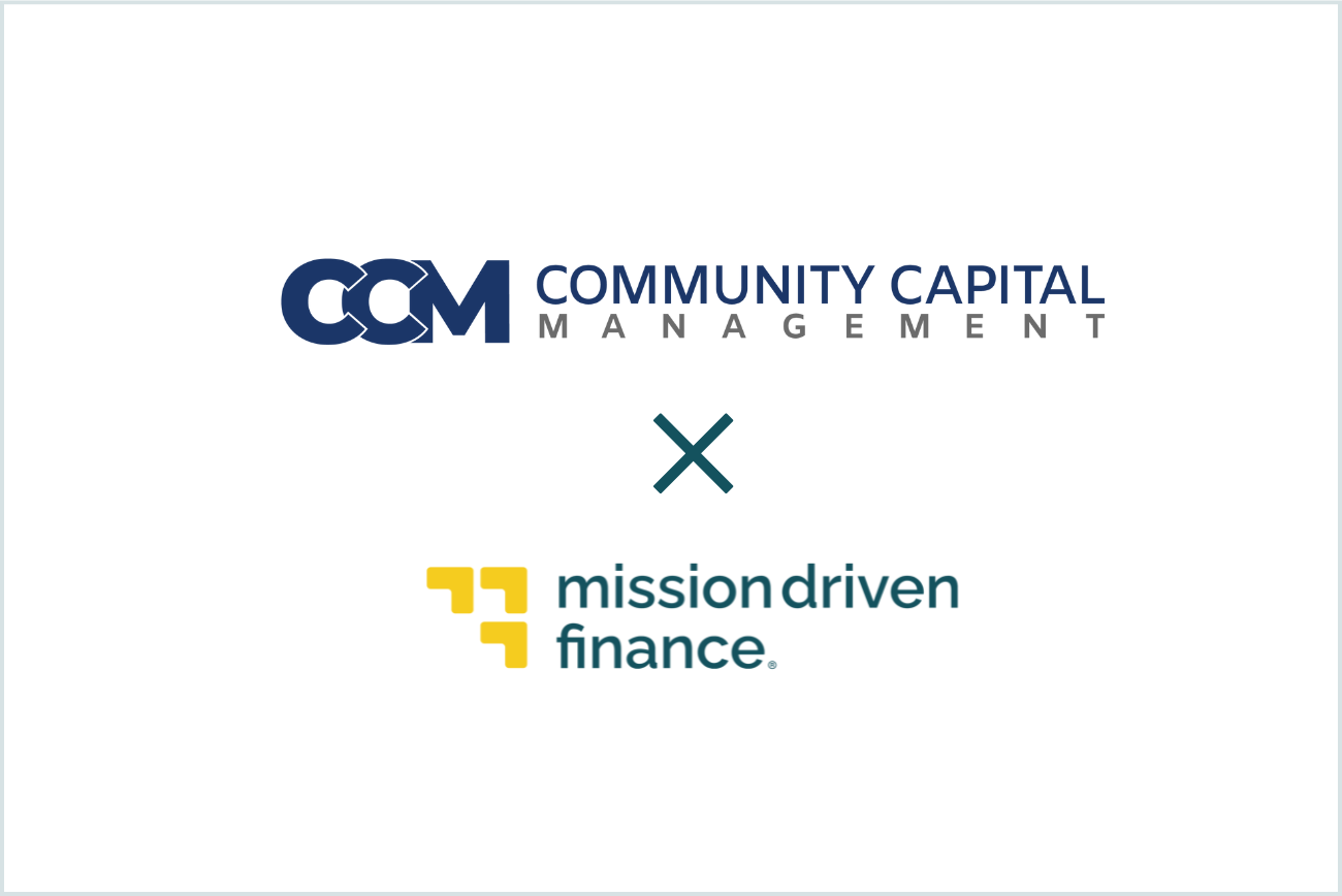Logos for Community Capital Management LLC and Mission Driven Finance